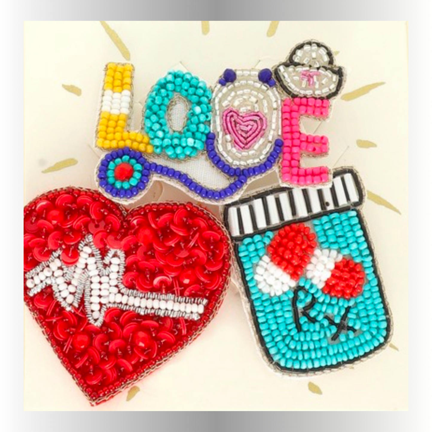 3 PK MEDICAL THEME ASSORTED BROOCH PIN SET