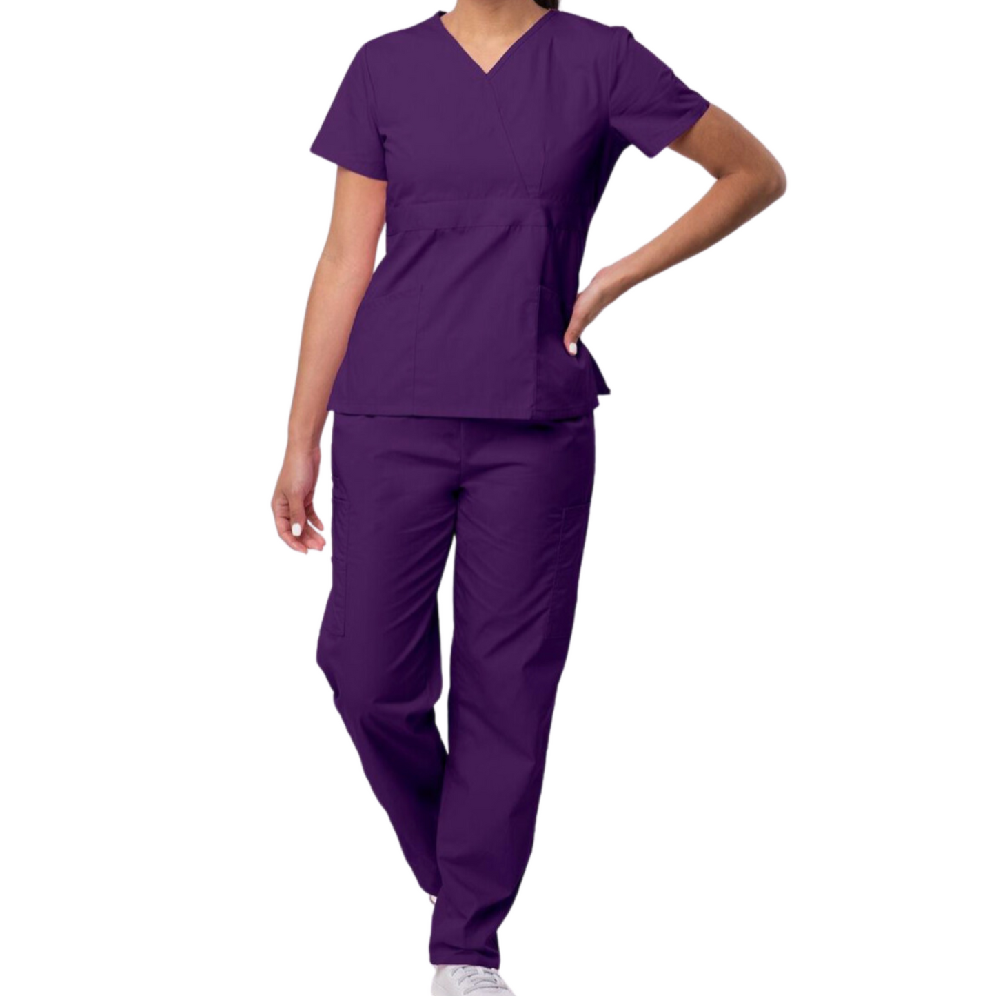 Nola Women's Mock Wrap Top/Cargo Pant Scrub Set