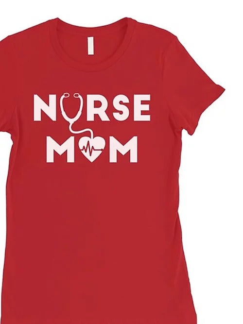 Nurse Mom T-shirt - White Print